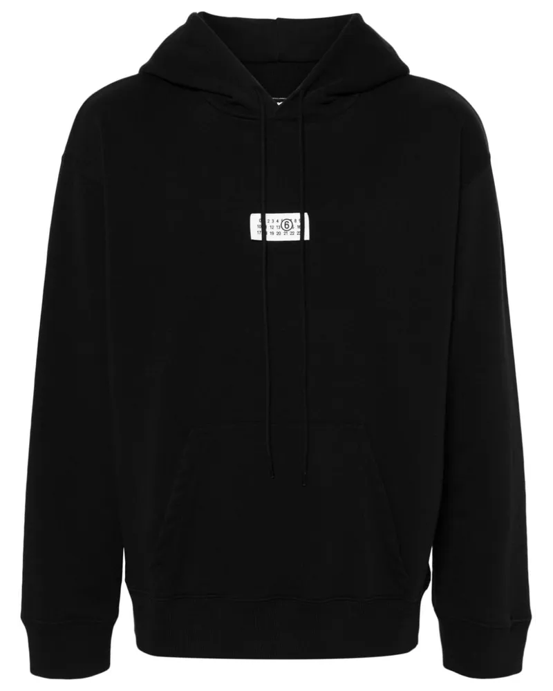 Maison Margiela Hoodie mit Nummern-Motiv Schwarz