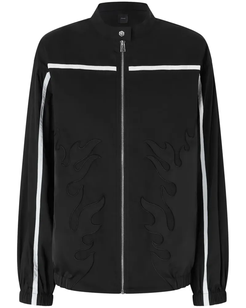 Pinko Bomberjacke mit Flammen-Patch - Schwarz Schwarz