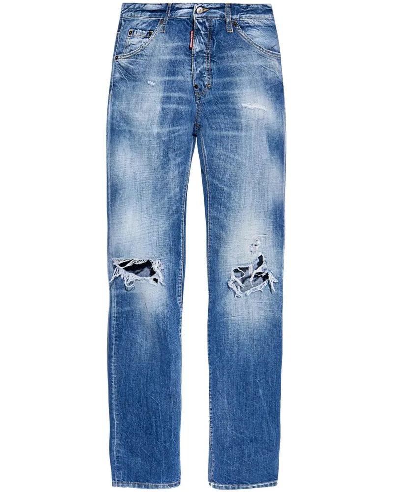 Dsquared2 Gerade Cool Guy Distressed-Jeans - Blau Blau