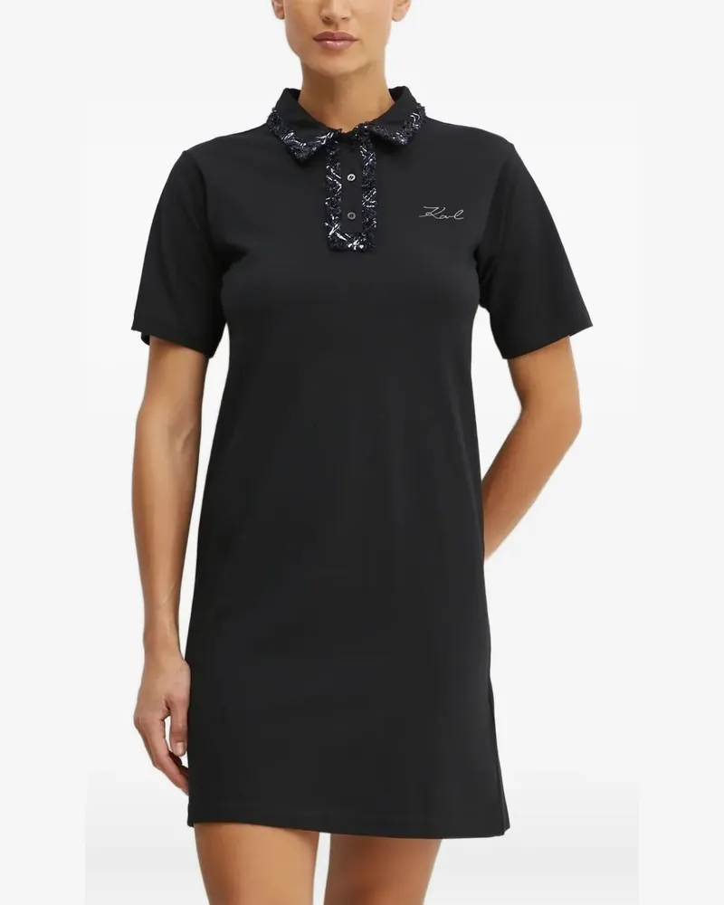 Karl Lagerfeld Kleid mit Pailletten - Schwarz Schwarz