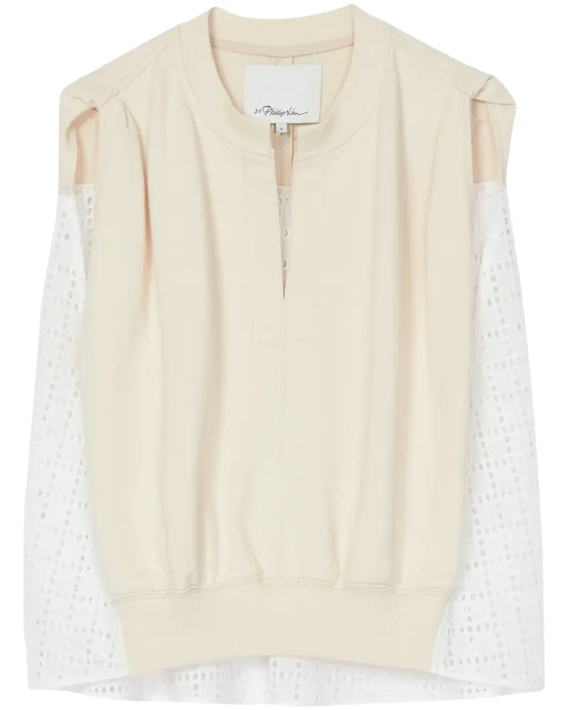 3.1 phillip lim Frottee-Top mit Lochstickerei - Nude Nude