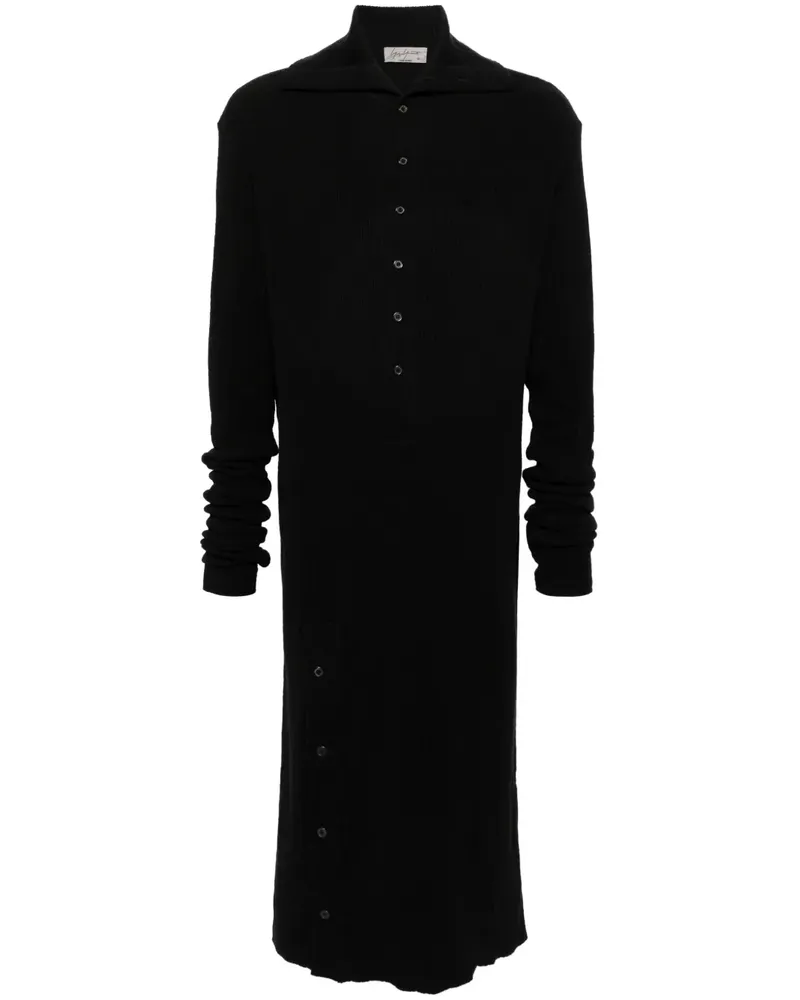 Yohji Yamamoto Gerippter Strickpullover - Schwarz Schwarz