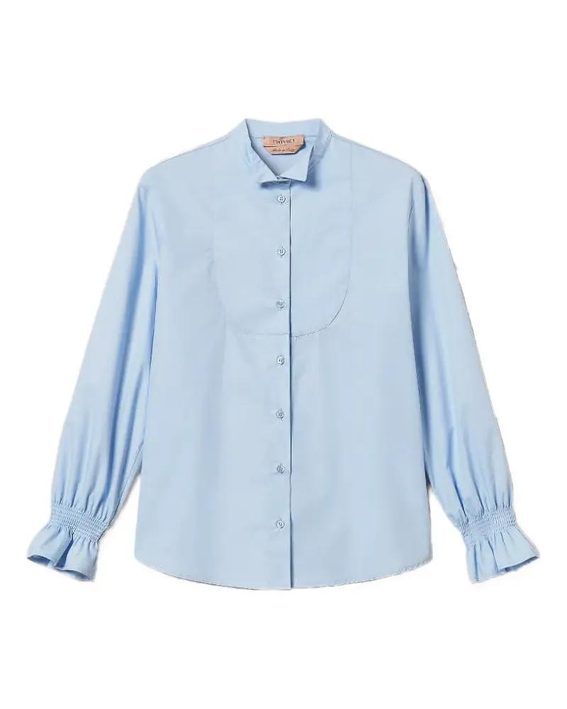 Twin-Set Popeline-Hemd mit Rüschen - Blau Blau