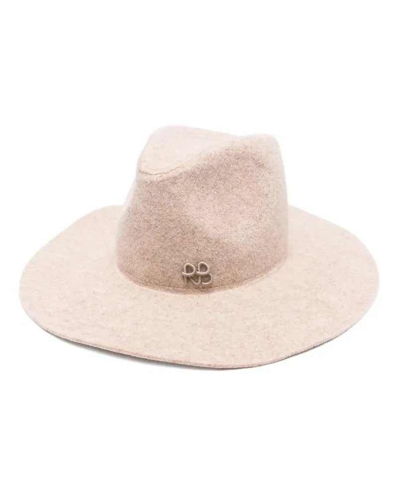 RUSLAN BAGINSKIY Fedora mit Logo-Schild - Nude Nude