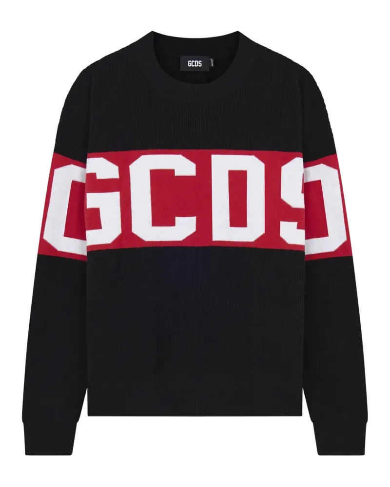 GCDS Rundhals-Sweatshirt mit Band-Logo - Schwarz Schwarz