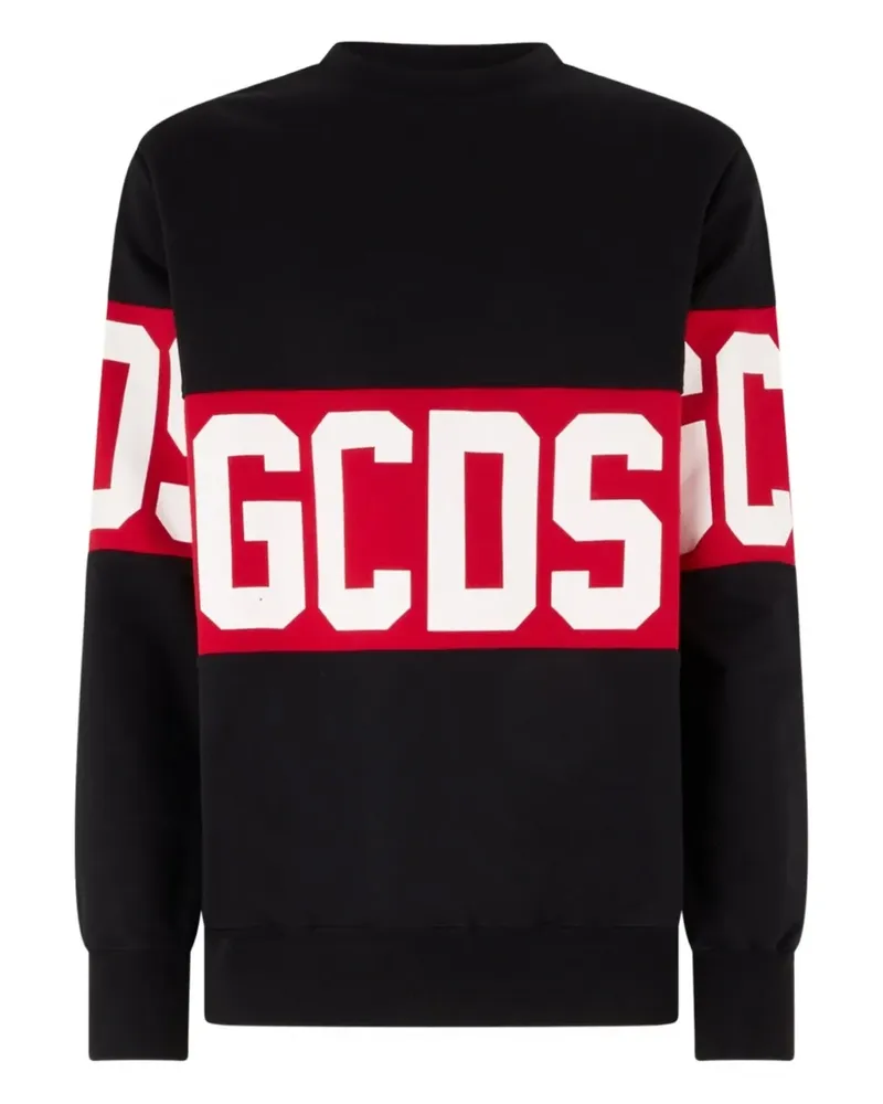 GCDS Rundhals-Sweatshirt mit Band-Logo - Schwarz Schwarz