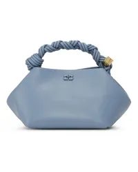 Ganni Kleine Bou Handtasche aus recyceltem Leder Blau