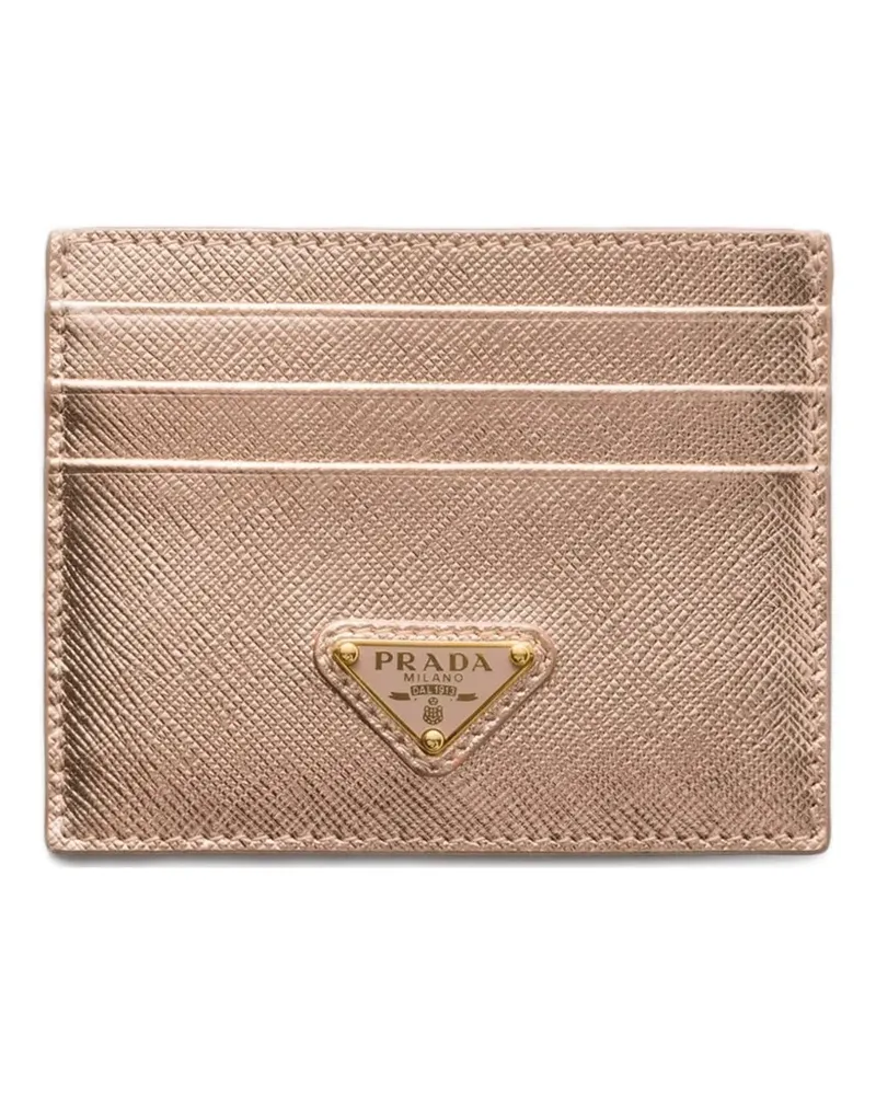 Prada logo-plaque card holder - Nude Nude