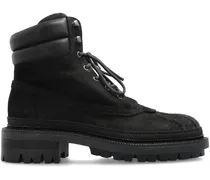 Wattierte Army Schnürstiefel - Schwarz