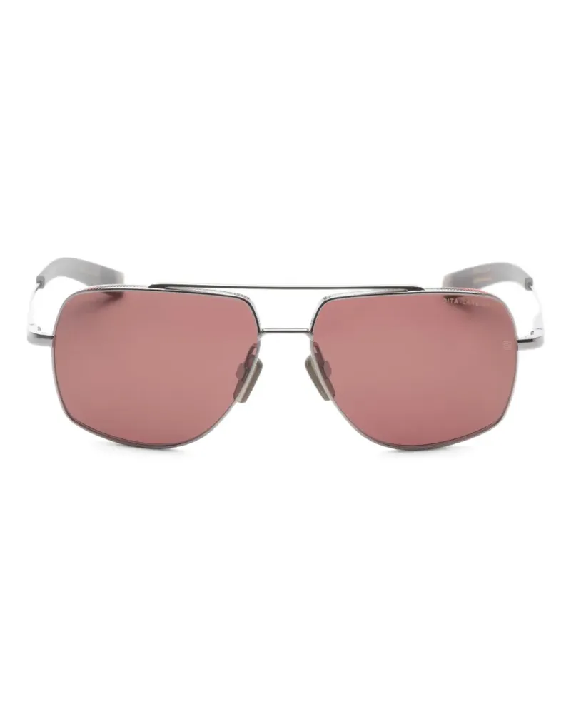 DITA GeometrischeLancier Sonnenbrille mit Doppelsteg - Silber Silber