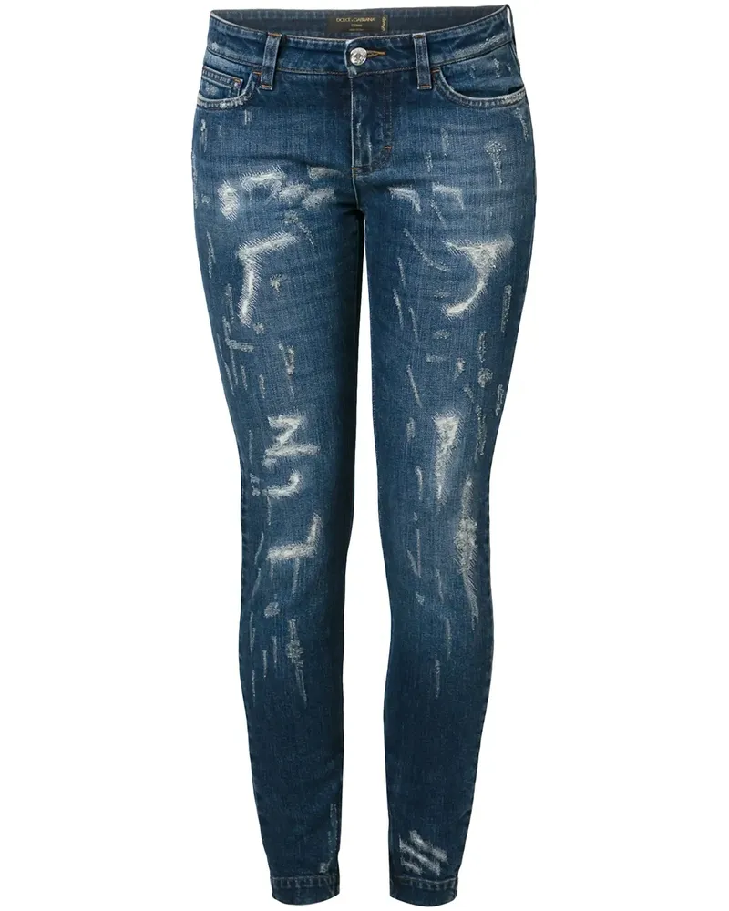 Dolce & Gabbana Gerippte Jeans - Blau Blau