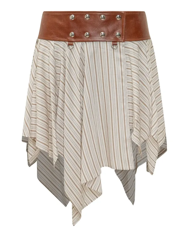 IRO Umby striped belted skirt - Nude Nude