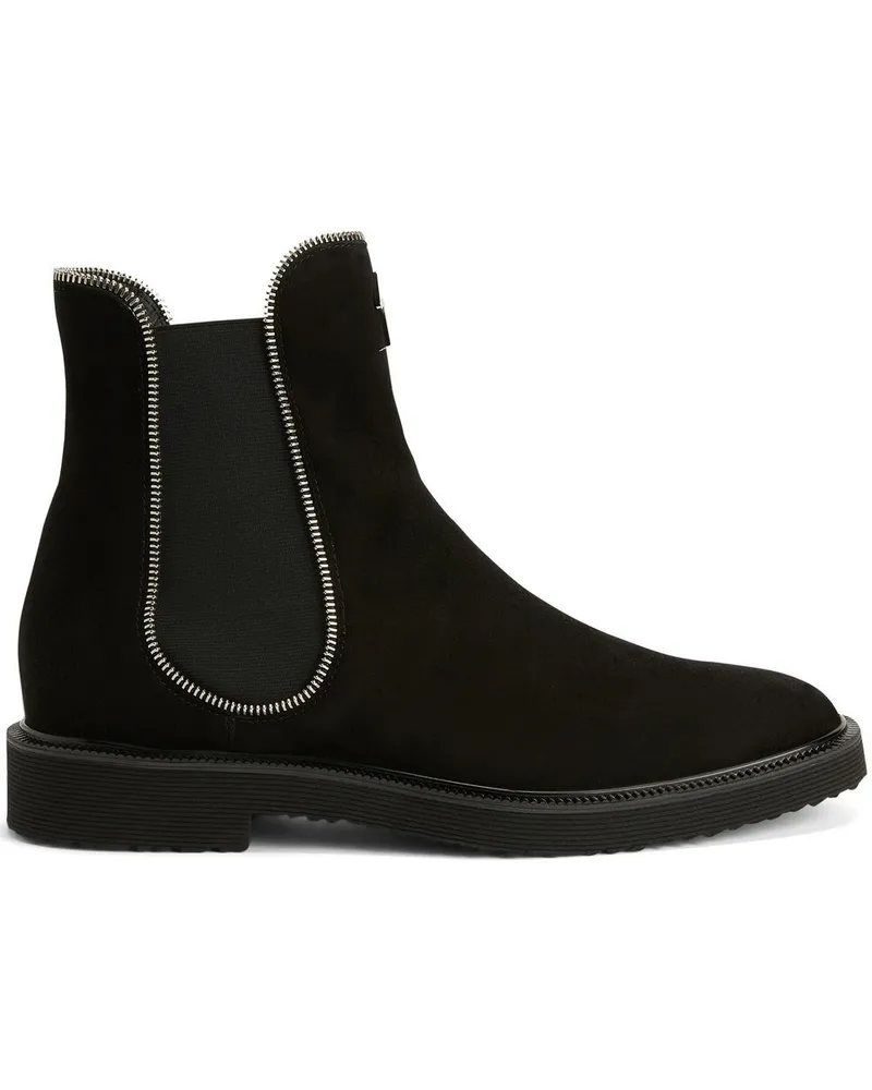 Giuseppe Zanotti Wildlederstiefel mit Reißverschlussdetail - Schwarz Schwarz