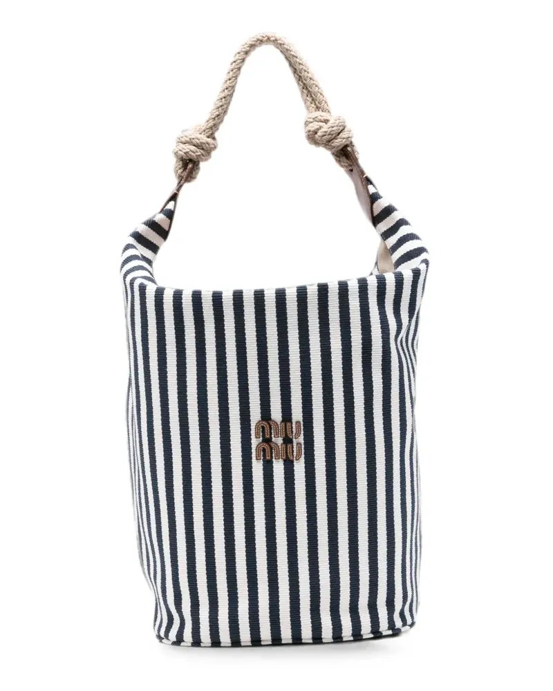 Miu Miu striped rope-handle shoulder bag - Blau Blau