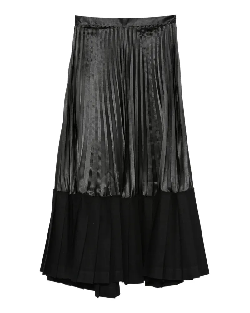Junya Watanabe pleated panelled skirt - Schwarz Schwarz