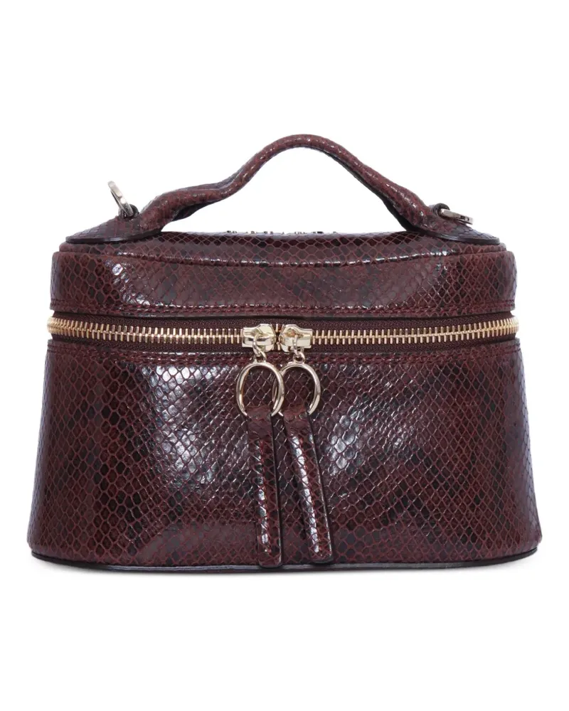 Orciani mini Joy Exotic snakeskin-effect leather tote bag - Braun Braun