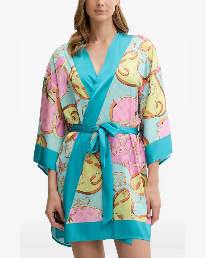 Guess Wickeldecke mit Print - Blau Blau