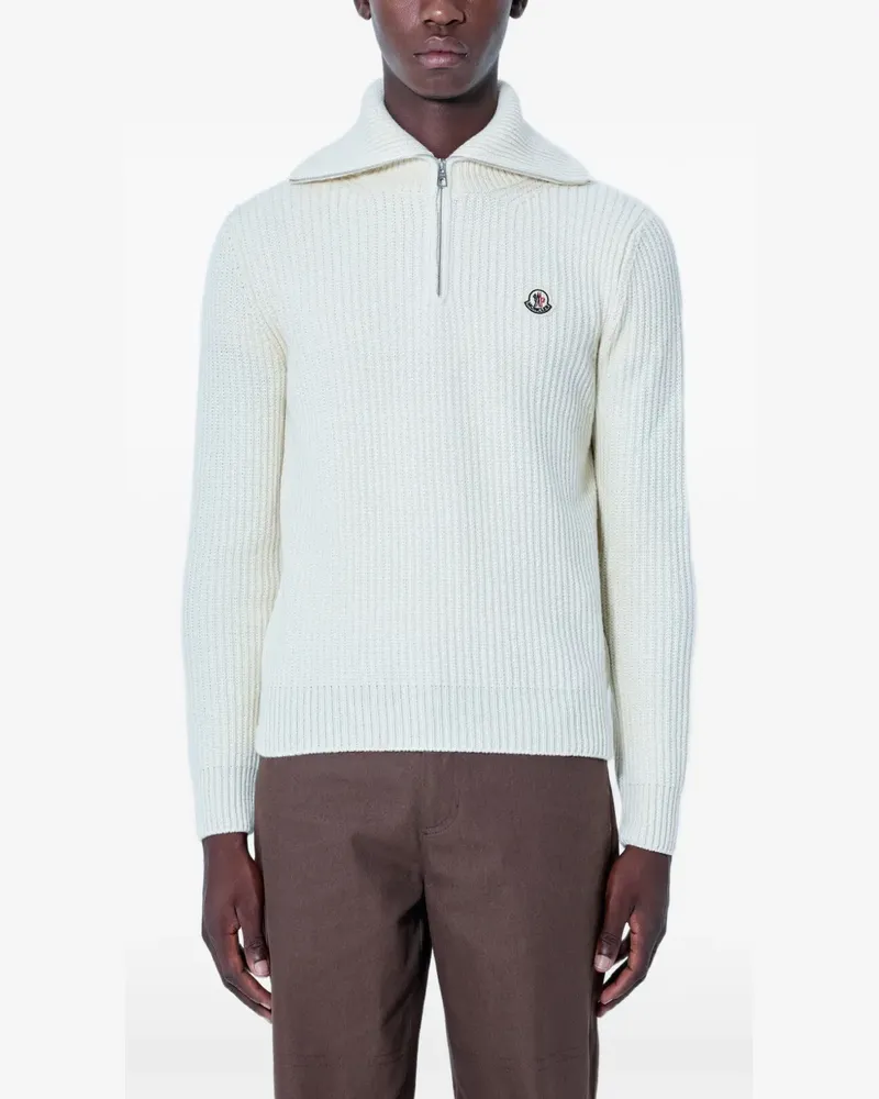 Moncler half-zip ribbed sweater - Weiß Weiß
