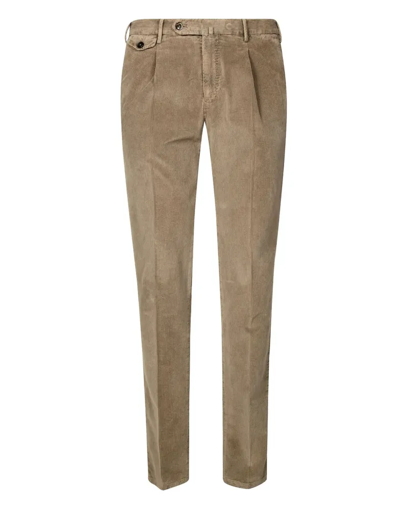 PT TORINO pleated corduroy trousers - Braun Braun