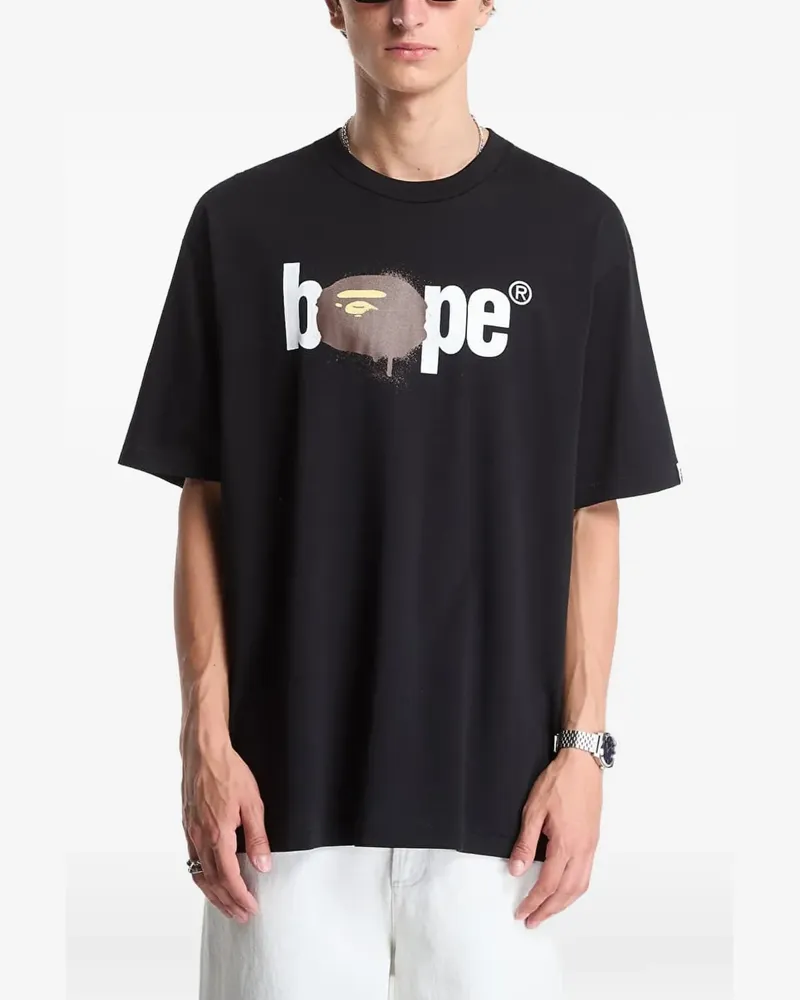 BAPE Bape T-Shirt mit Graffiti-Print - Schwarz Schwarz