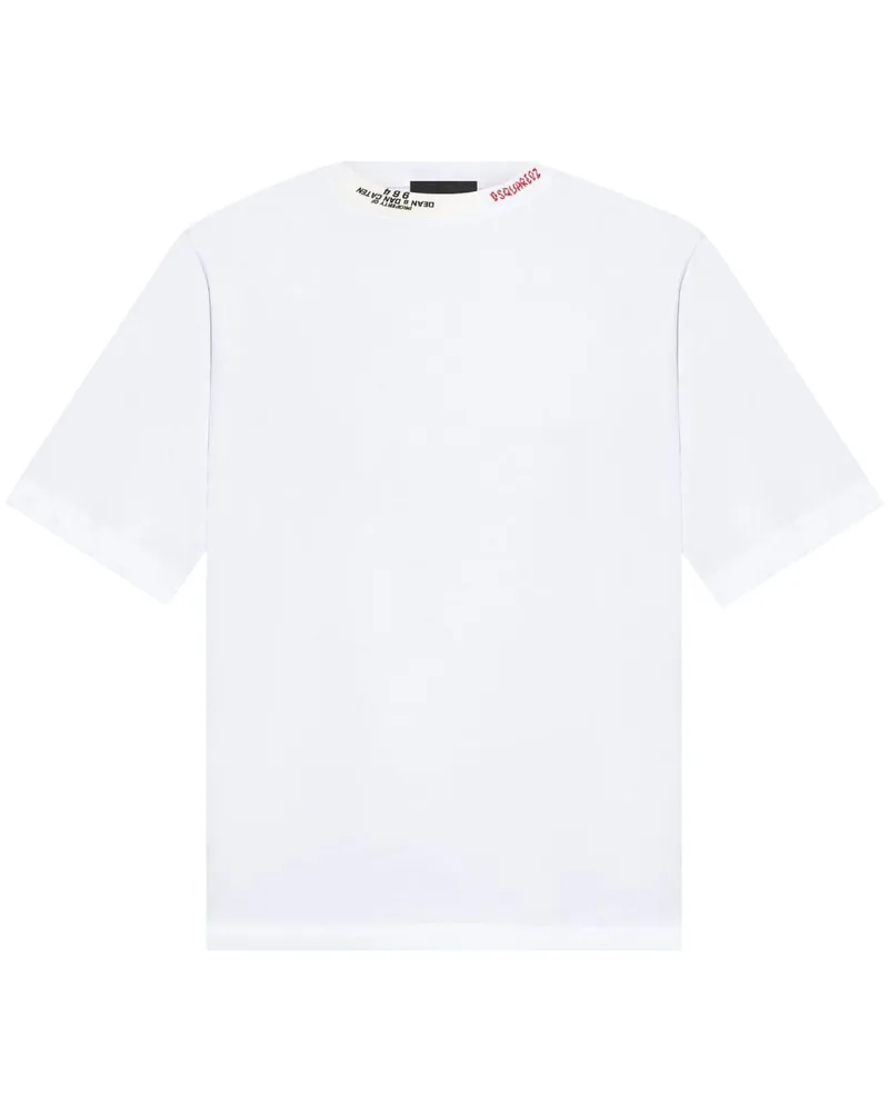 Dsquared2 T-Shirt mit Logo-Stickerei - Weiß Weiß