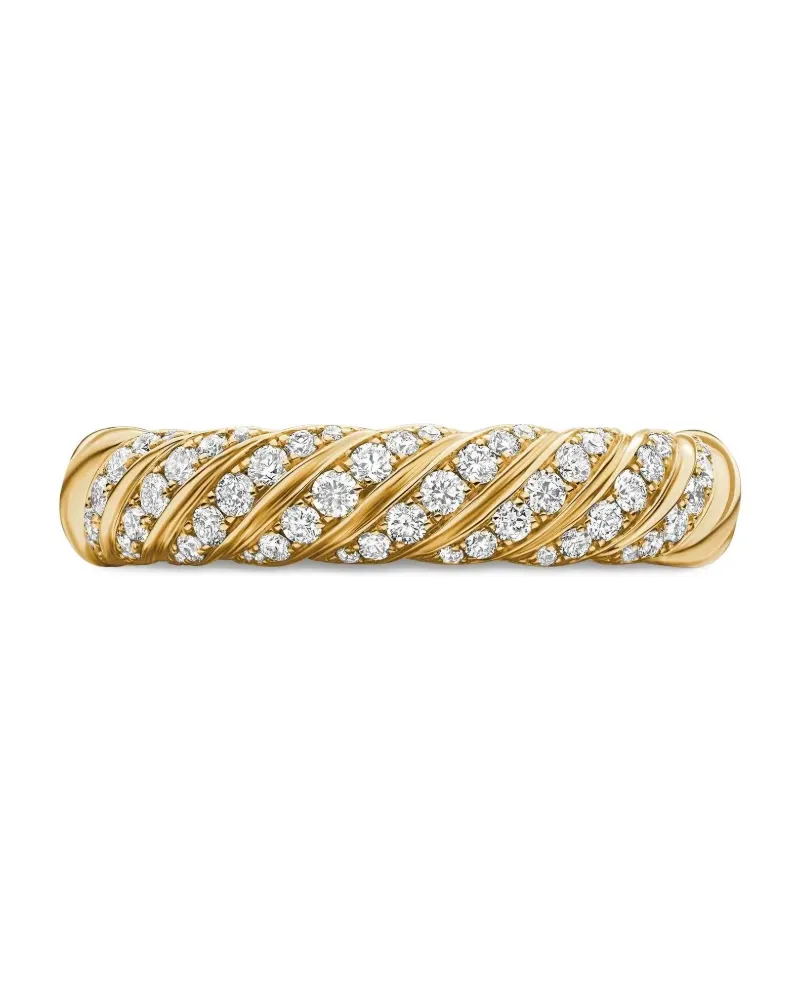 David Yurman 18kt Sculpted Cable Gelbgoldring mit Diamanten 4,6mm Gold