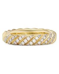 David Yurman 18kt Sculpted Cable Gelbgoldring mit Diamanten Gold