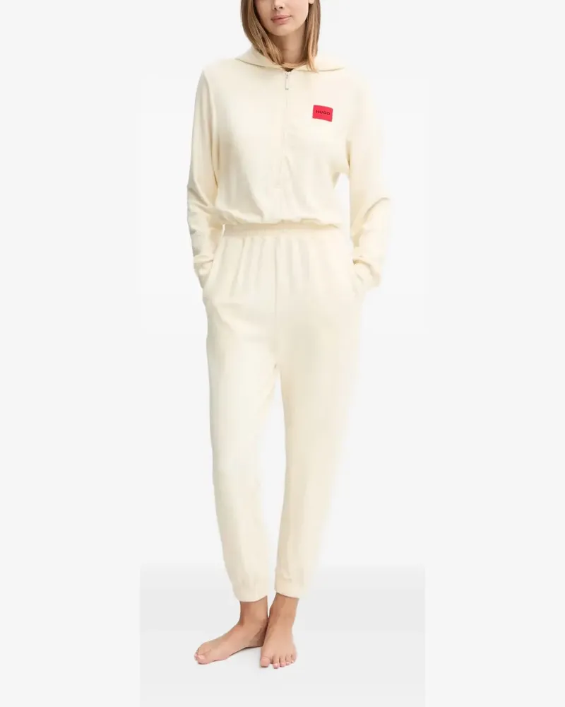 HUGO BOSS hooded zip-fastening jumpsuit pyjama - Nude Nude