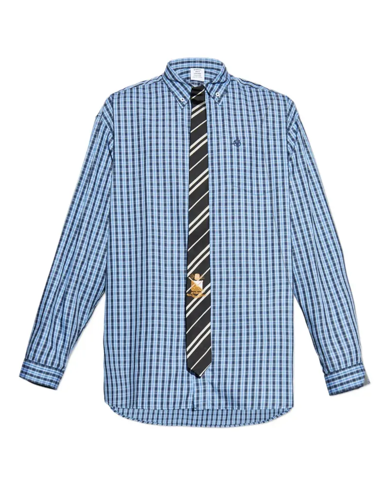 VETEMENTS checked cotton shirt - Blau Blau