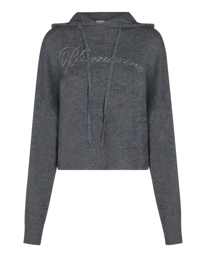 Blumarine crystal-embellished drawstring hoodie - Grau Grau