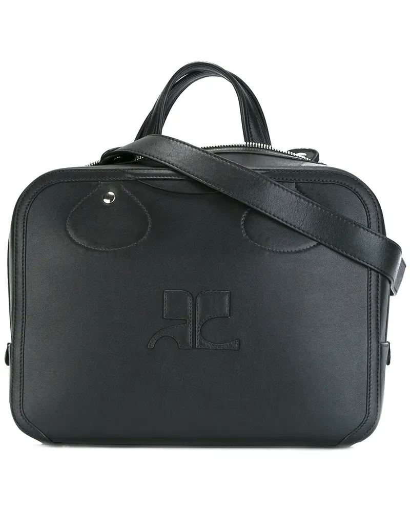 Courrèges Mittelgroße Handtasche mit doppeltem Henkel - Schwarz Schwarz