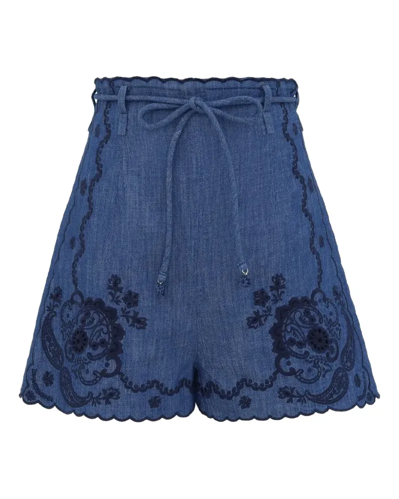 Zimmermann Aster scalloped shorts - Blau Blau