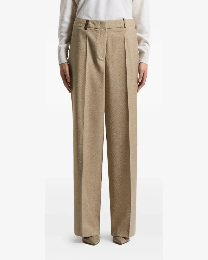 Peserico Hose mit Fischgrätenmuster - Nude Nude