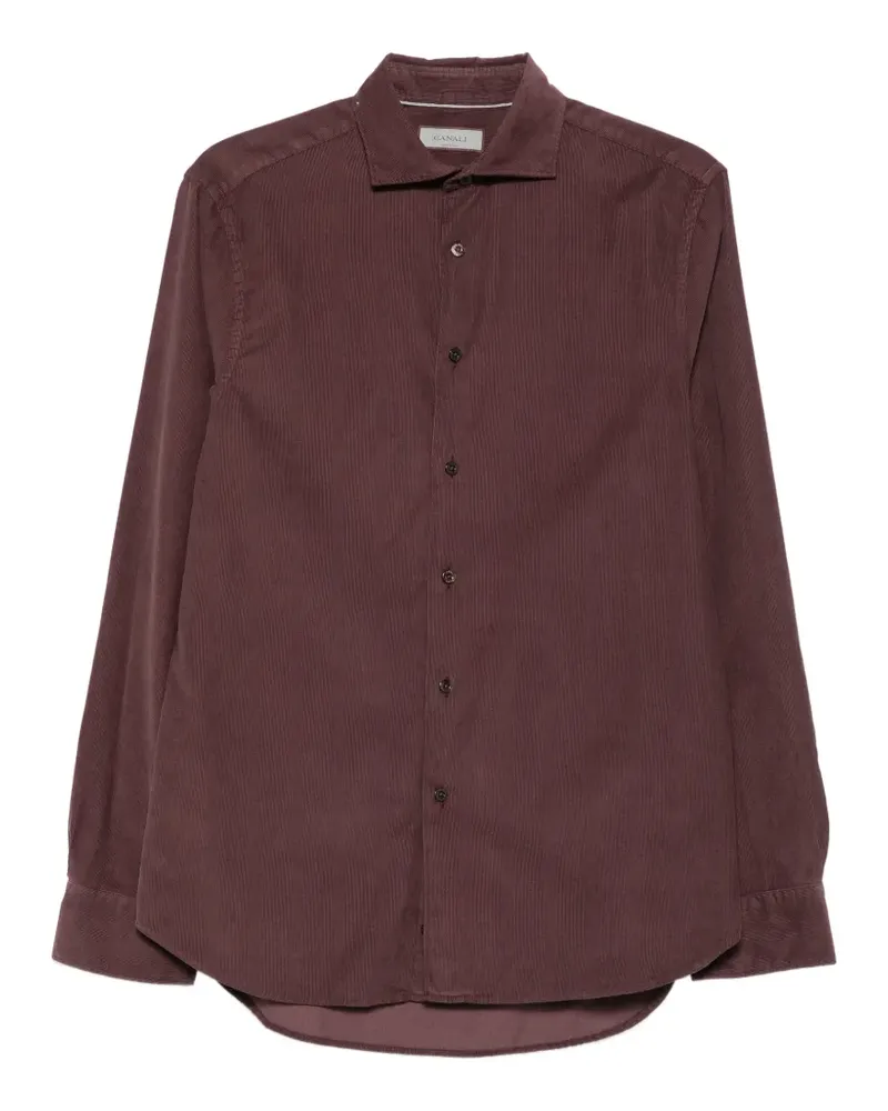 Canali Hemd aus Cord - Rot Rot
