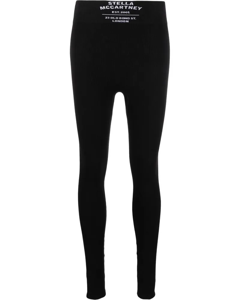 Stella McCartney Leggings mit Logo-Bund - Schwarz Schwarz