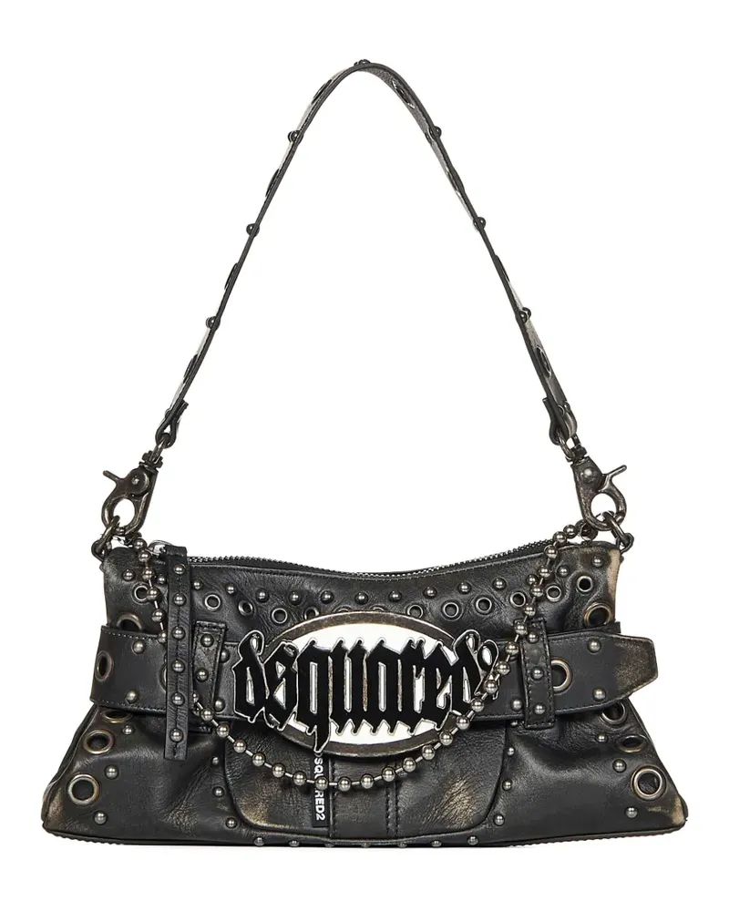 Dsquared2 Schultertasche mit Nieten - Grau Grau
