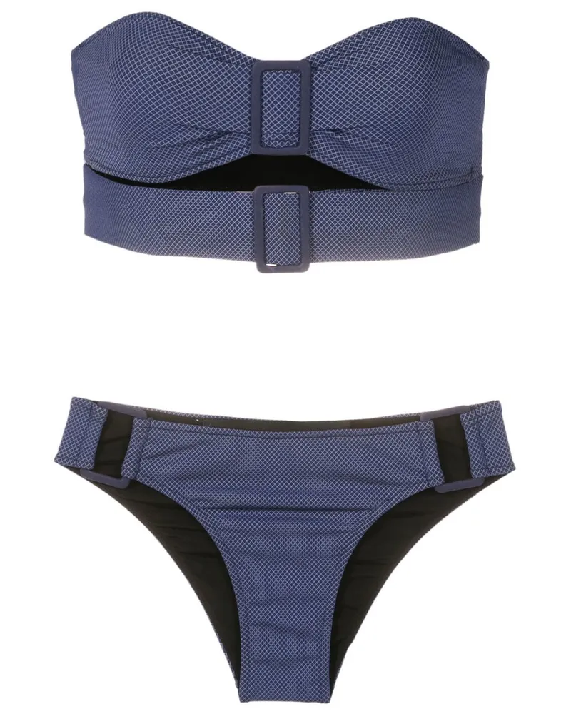 Gloria Coelho Bandeau-Bikini mit Schnalle - Blau Blau