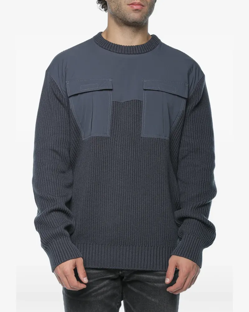 G-STAR RAW woven-mix panelled sweater - Blau Blau