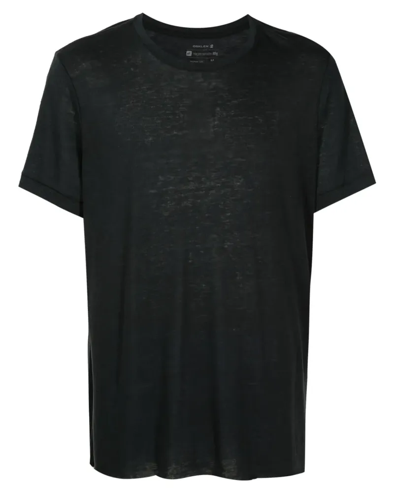 Osklen T-Shirt aus Leinen mit Logo-Print - Blau Blau