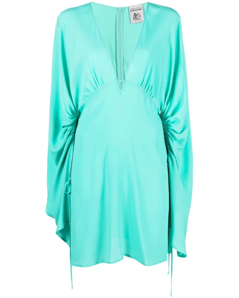 Semicouture Minikleid mit V-Ausschnitt - Grün Grün