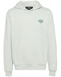 A.P.C. Hoodie mit Logo-Stickerei Grün