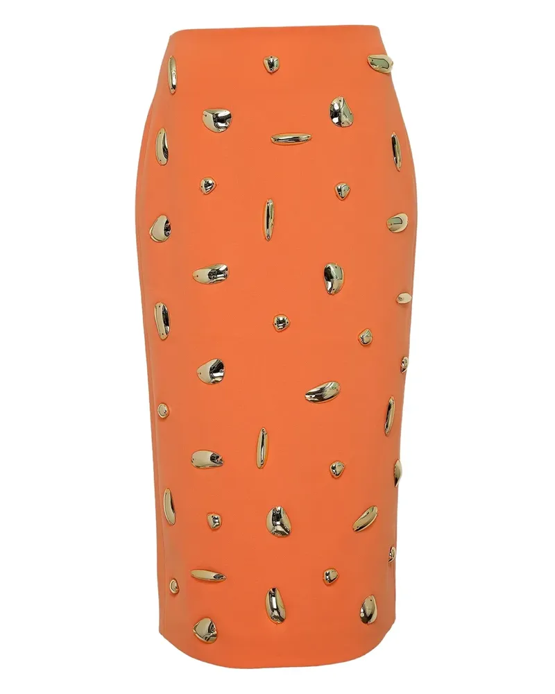 Alexis Bleistiftrock im Metallic-Look - Orange Orange