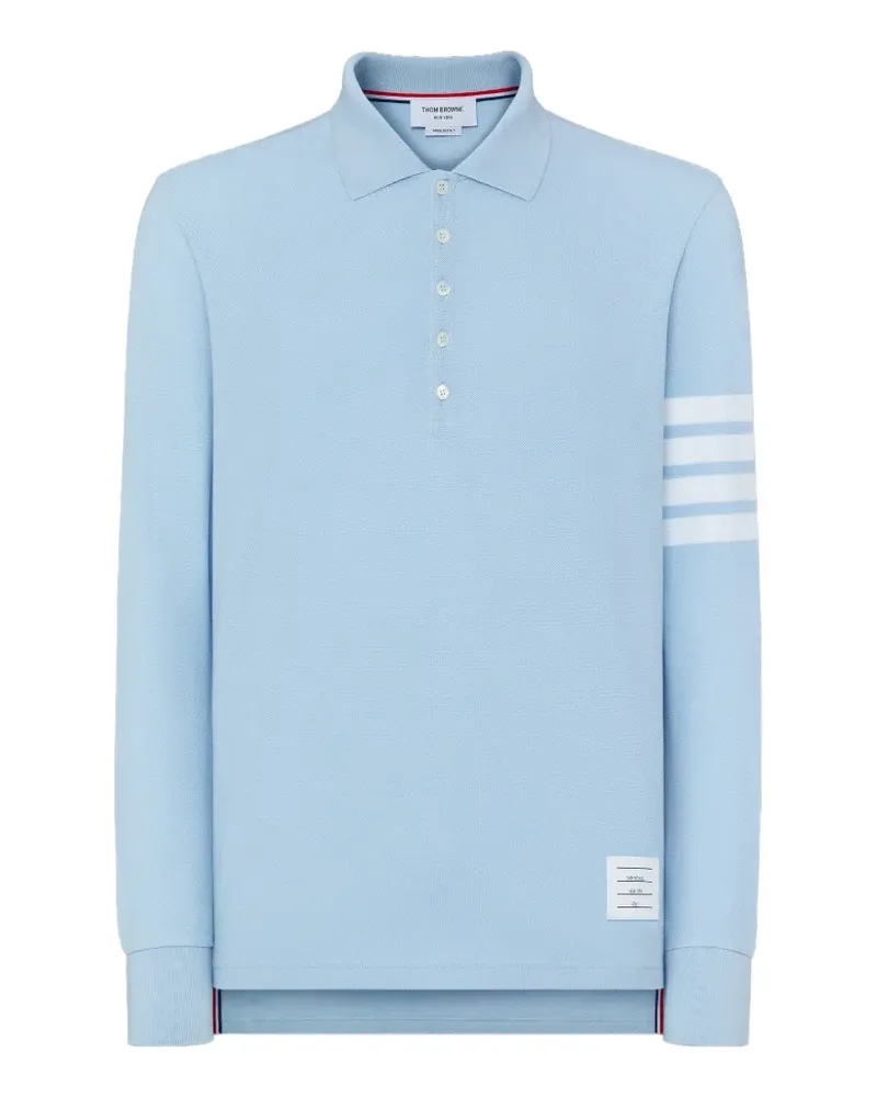 Thom Browne Langärmeliges Poloshirt mit Streifen - Blau Blau