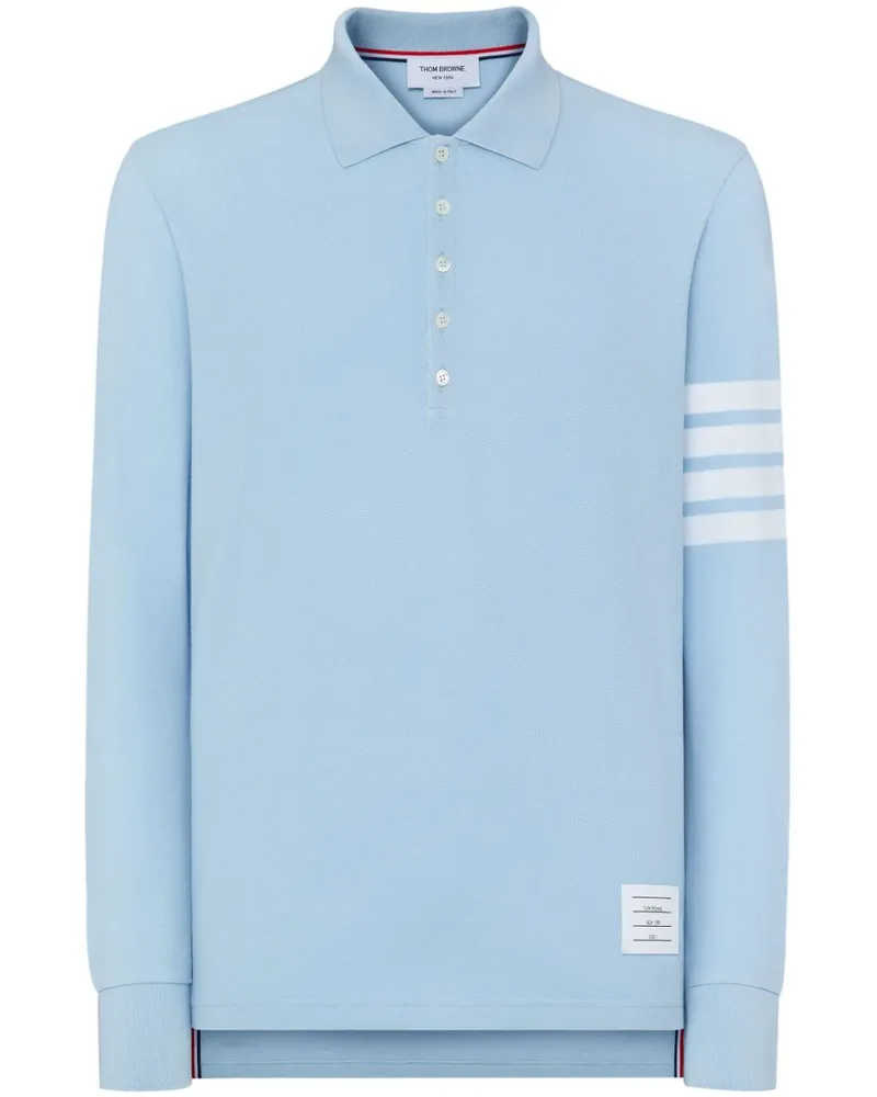 Thom Browne Langärmeliges Poloshirt mit Streifen - Blau Blau