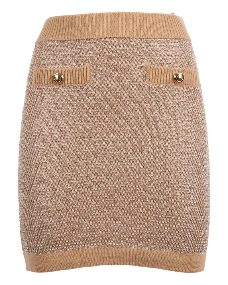 Elisabetta Franchi knitted mini skirt - Nude Nude