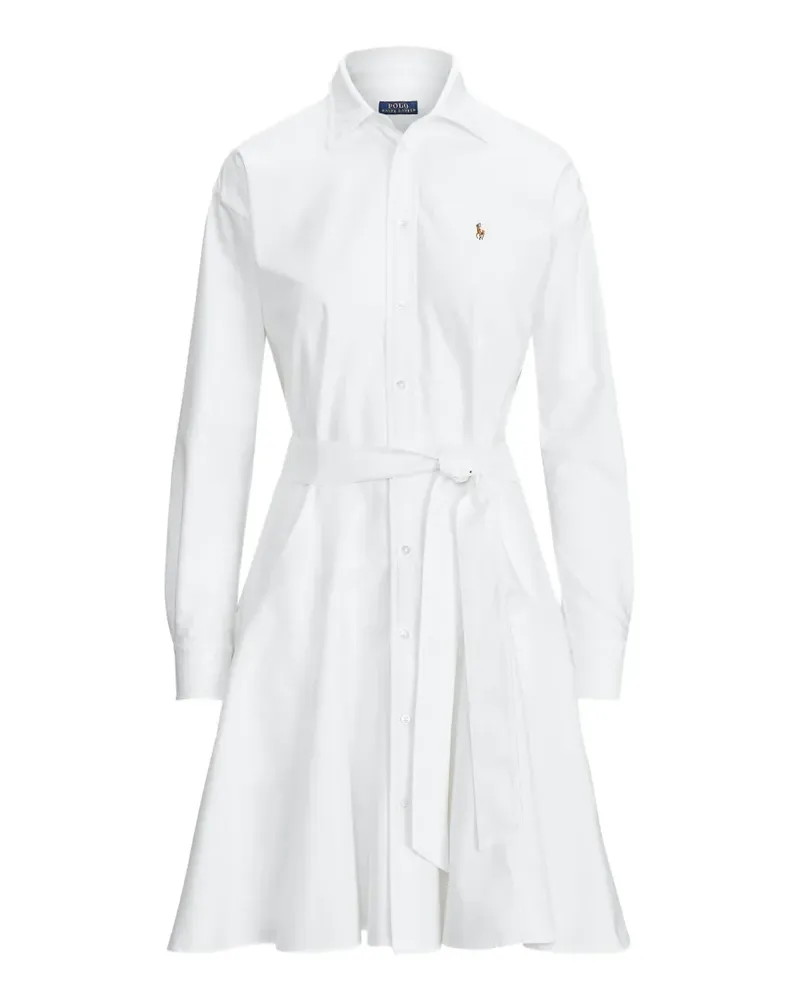 Ralph Lauren Gürtel-Minikleid mit Logo-Stickerei - Weiß Weiß