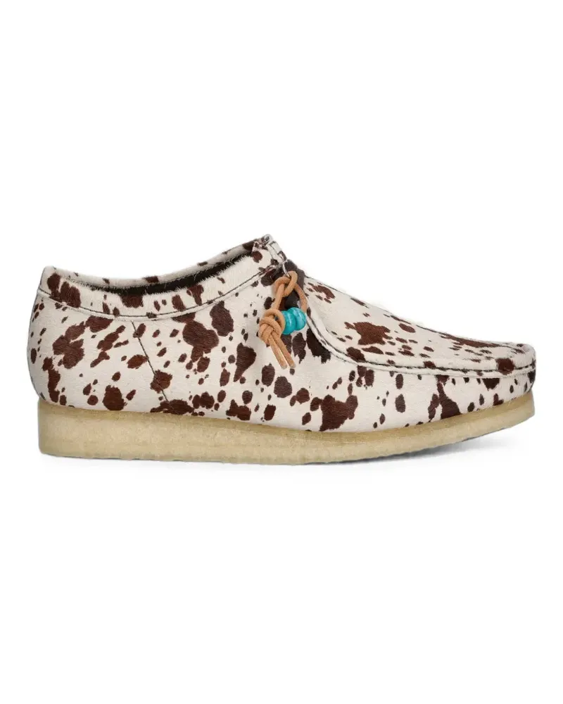 Clarks Wallabee cow-print Derby shoes - Weiß Weiß