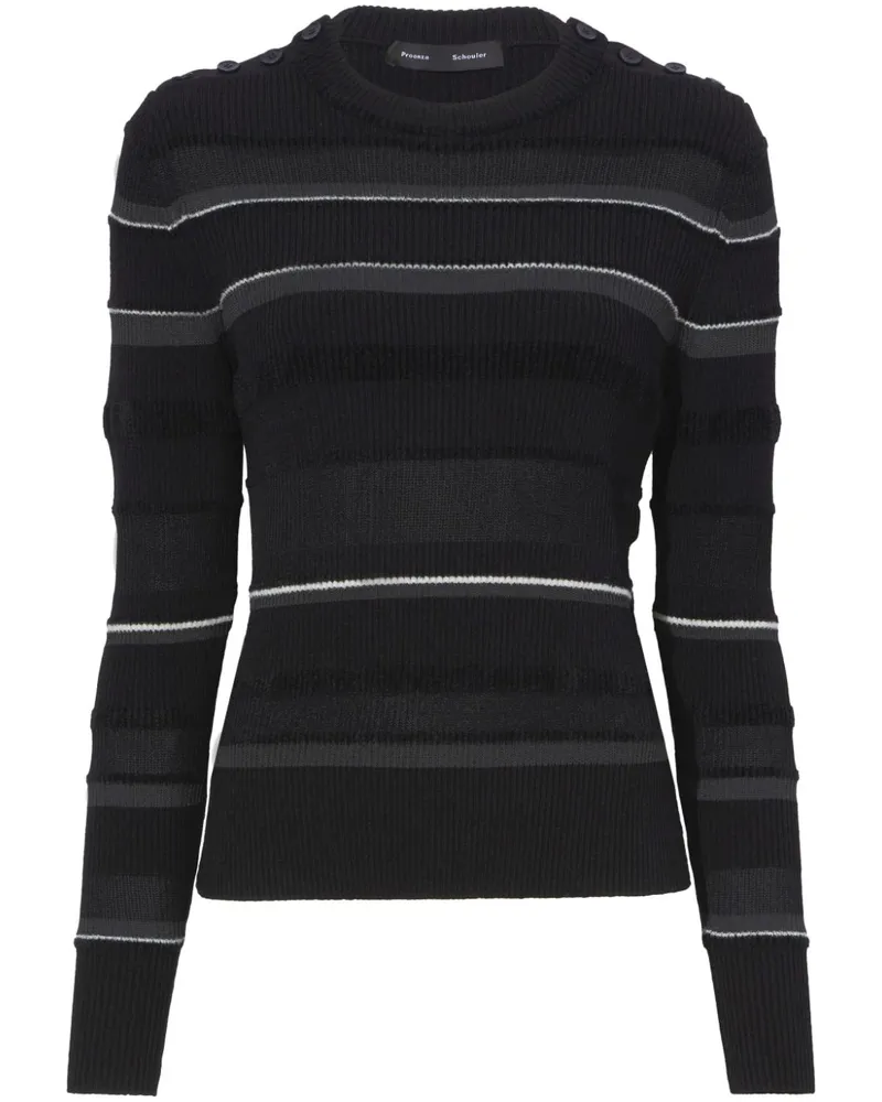 Proenza Schouler Gestreiftes Sweatshirt Black