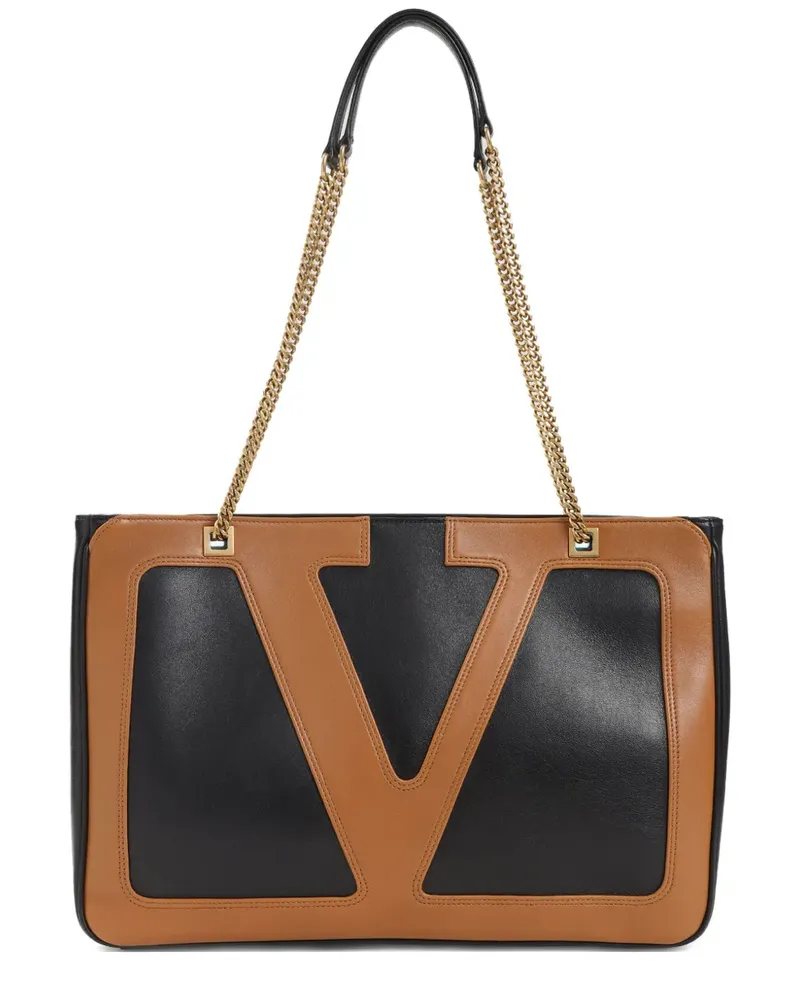 Valentino Garavani Tote Bag mit V-Detail - Schwarz Schwarz