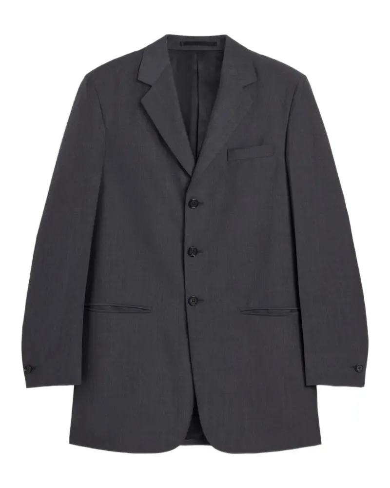 Jil Sander Einreihige Fil-à-Fil Jacke - Grau Grau